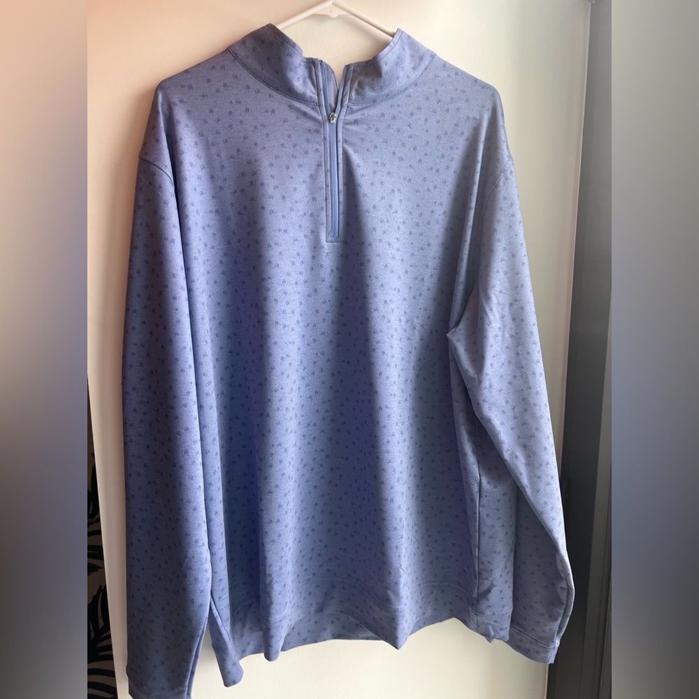 Peter Millar Golf Perth Carts Quarter Zip, Size XXL, Port Blue